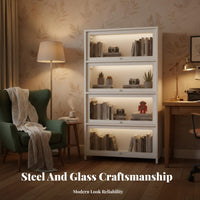 Glass Door Collectible Case debris-shieldedproof Display Cabinet Adjustable Shelves Lockable for Collectors, Study