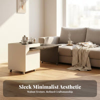 transformable C-Shaped Table Foldable Design Household Furniture Extendable Surface Lower Storage Shelf for Homeowners, Seniors
