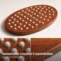 Striped Edge Binding Wooden Foot Massage Mat Wood Bead Massage Mat Raised Nodes