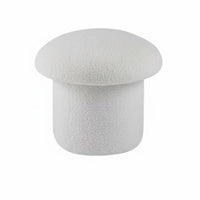 Round Sherpa Pouf Nordic design Low Stool Space-Saving Design for Parents, Adults