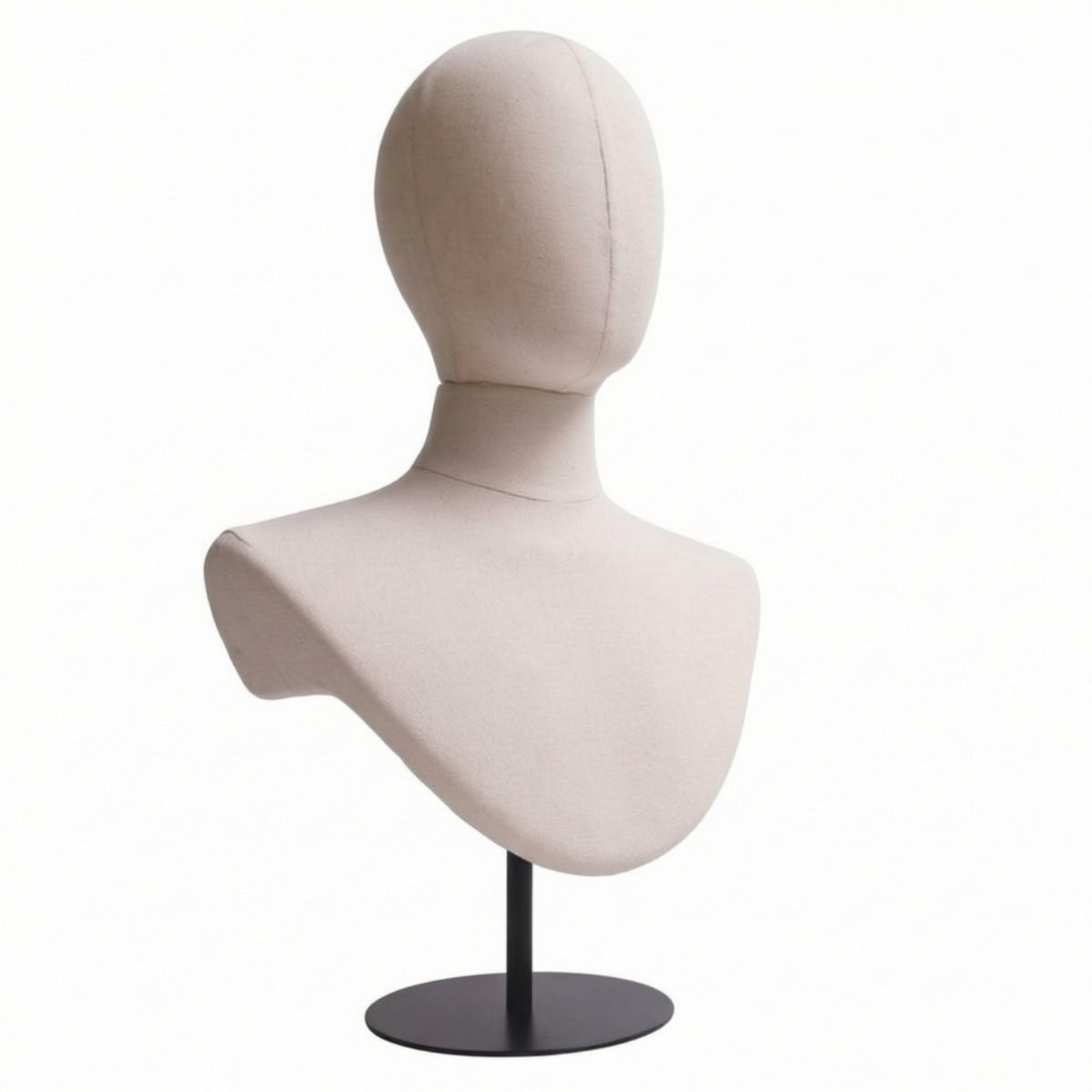Mannequin Display Stand Linen-Textured Half Body Mannequin Removable Dress Form for Showroom, Countertop