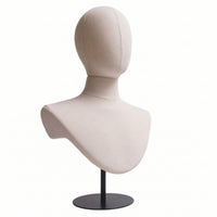 Mannequin Display Stand Linen-Textured Half Body Mannequin Removable Dress Form for Showroom, Countertop