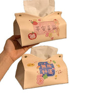 Leather Tissue Box with Inspirational Text, Modern Minimalist for Home