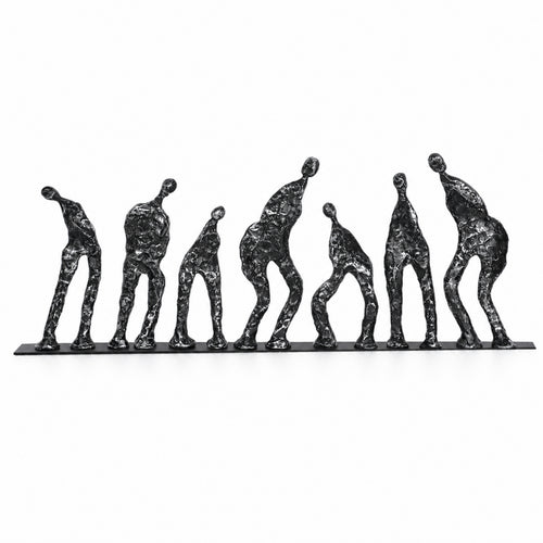 1 Piece Resin Sculpture Collectible Figurine Tabletop Decor Iron Base Abstract Human Art Suitable for Art Collectors Interior Designers Home Decoration Hotel Lobby Office Display 60x5x25cm
