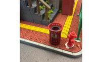 1/64 Scale Trash Can Highly Detailed 1/64 Scale Garbage Can Weathered Finish Resin Diorama Props for Hobbyists