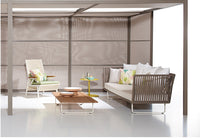 Nordic Outdoor Rattan Sofa Set with Coffee Table, Aluminum Frame, Modern Style