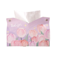Ins Light Luxury Leather Tissue Box for Living Room, Desktop, Car, with Printed Design