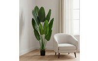 Low Maintenance Large Artificial Floor Plant No Watering Artificial Traveler's Palm Easy to Clean Faux Traveler's Palm Fade-Resistant for Allergy Sufferers, Living Room