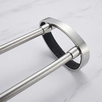 Wall Mounted Towel Rack with Double Bar for Washroom and Shower Room, Aluminium Alloy Bath Holder for Families