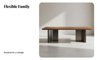 4-Seater Wooden Dining Set French Retro Design Table and Chair collection Completely Wood Household Furniture for Apartment Dwellers, Families, Kitchen, Home