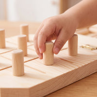 Folding Textured Board Foldable Sensory Board with Pegs Unfinished Sensory Fidget Tool for Young Children, Kids, Homeschooling
