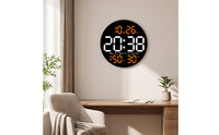 Digital Wall Clock with Temperature Minimalist Electronic Wall Clock with Calendar High-Contrast for Living Room, Bedroom
