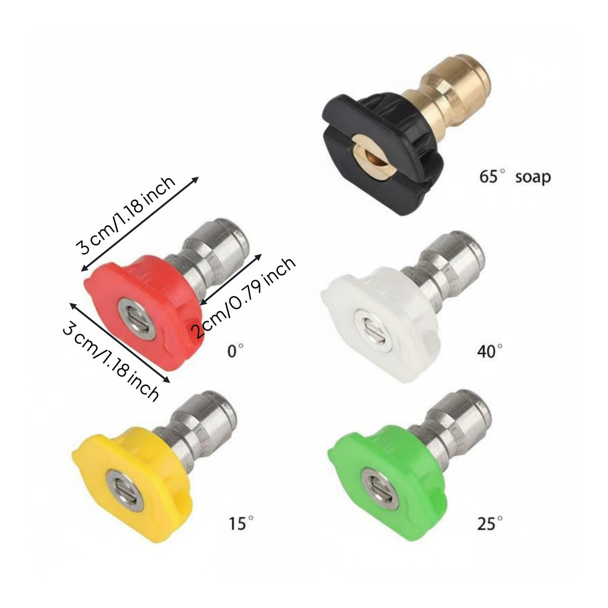 Color Coded 1/4 Inch Quick Connect Nozzle Quick Connect Nozzle Tip Rustproof for Car Washing, Siding Cleaning
