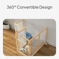 Foldable Dog Gate Indoor Wooden Pet Barrier