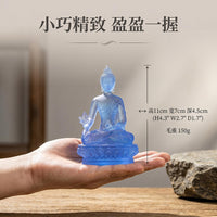 Resin Buddha Statue of Medicine Buddha with Seven Colors and Hand Gestures