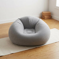 Long-Fleece Flocked Inflatable Sofa PVC Base Lounging Inflatable Sofa Heat-Bonded Inflatable Couch Leak Resistant