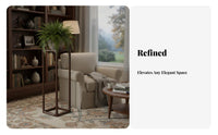 Chinese & Design Botanical Pedestal Floor-Standing Plant Display Elegant Stylish Adaptable Use for Home Decorators, Entryway