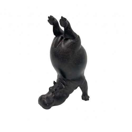 Resin Hippo Statue Smooth Finish Hippopotamus Figurine Decorative Home Decoration for Gym