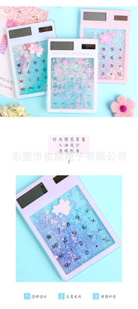 批发现货入油计算器卡通太阳能计算机学生算数计算器便携超薄
