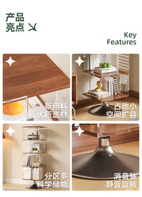 亚克力旋转书架落地置物架一体靠墙可移动儿童绘本架书柜子展示柜 原木色3层