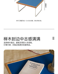中古风包豪斯不锈钢小茶几小户型网红床上客厅边几极简飘窗小桌子 白色