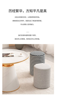 三梦布艺小凳子家用矮凳圆凳客厅沙发凳门口换鞋凳实木墩子小板凳