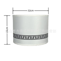 跨境现货DIY铁扣米白十字亚麻KD灯罩美式小圆铁灯罩可拆牛角架