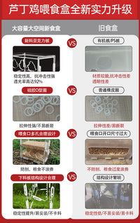 芦丁鸡喂食器鸟类防刨食槽喂食盒透明亚克力防溅自动下料鸡箱造景