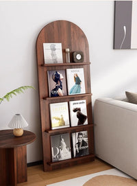 Floor-Standing Display Shelf with Book and Magazine Storage