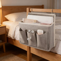 Bedside Storage Hanging Bag, Multi-layer Cloth Organizer, Wall-mounted, Dorm Use