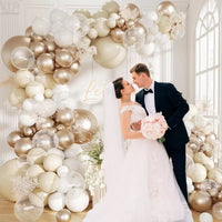 Champagne Gold Wedding Theme Balloon Garland Arch Kit for Birthday Party Decoration, Pearl Finish