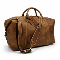 Cross-border European and American Crazy Horse Leather Travel Bag for Men, Genuine Leather Handbag, Shoulder and Crossbody Bag with Shoe Compartment, 