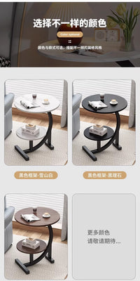 Nordic Style Metal Side Table with Storage and Drawer