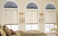 European Arc Window Honeycomb Blind with Self-Adhesive Semi-Circular Blackout Pleated Curtain