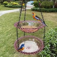 Hanging Bird Feeder Outdoor Decorative Bird Bath Pendant Balcony Garden Hummingbird Feeder