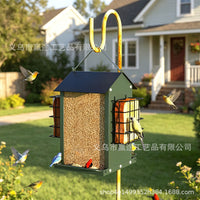 Outdoor Iron Bird Feeder House Shape Hanging Garden Yard Decoration Metal Craft Ornament