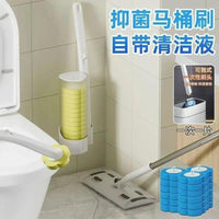 Disposable Toilet Brush with Foam Cleaning Heads