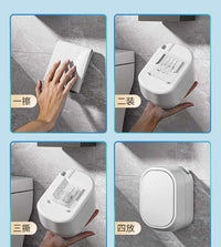 Disposable Toilet Brush Set with Wall-Mounted Holder for Bathroom Cleaning