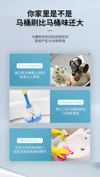 Xinyue Disposable Toilet Brush Set with 56 Antibacterial Brush Heads, Gray