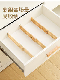 Magnetic Bamboo Drawer Divider, Expandable and Spliceable