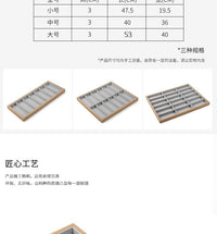 Wooden Square Sunglasses Display Tray with 7 Grids for Eyewear Storage