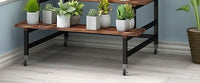 Wooden 3-Tier Plant Stand with Wheels for Living Room, Balcony, Outdoor