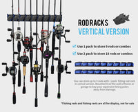 Wall-Mounted Fishing Rod Rack, 9-Hole, ABS Material