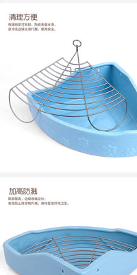 Heavy-Duty Anti-Tip Ceramic Triangle Rabbit Toilet for Chinchillas and Squirrels, Large