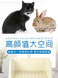 High-Sided Rabbit Litter Box with Drawer
