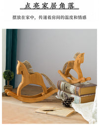 Vintage Rocking Horse Wood Carving Ornament