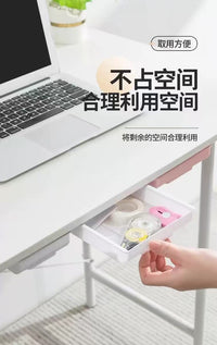 Expandable Under-Desk Drawer Storage Box with Sliding Lid