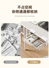 Under-Desk Drawer Storage Box with Hidden File Organizer