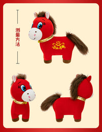 Crying Horse and Smiling Horse Plush Toy, Cartoon Horse Doll, Year of the Horse Mascot, Creative Gift