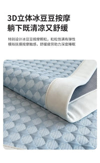Premium PE Polymer Ice Silk Bed Mat Set with Fitted Sheet, Foldable, Washable